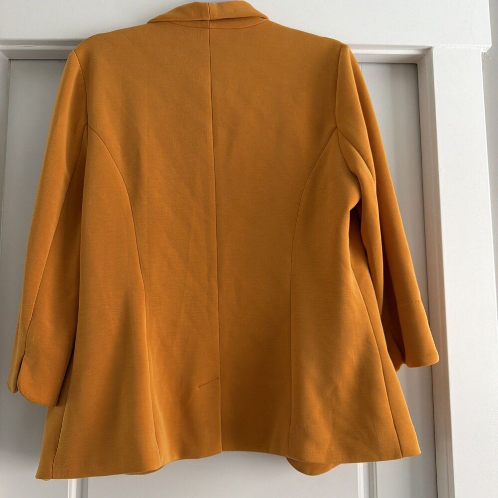 Skies Are Blue Mustard Yellow Open Front Blazer - Size L - Picture 8 of 9